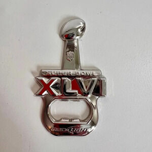 Bud Light Super Bowl XLVI Bottle Opener Silver